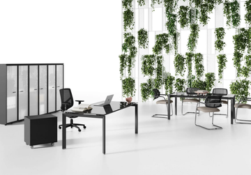 5TH ELEMENT - Rectangular glass office desk by Las Mobili - view 3
